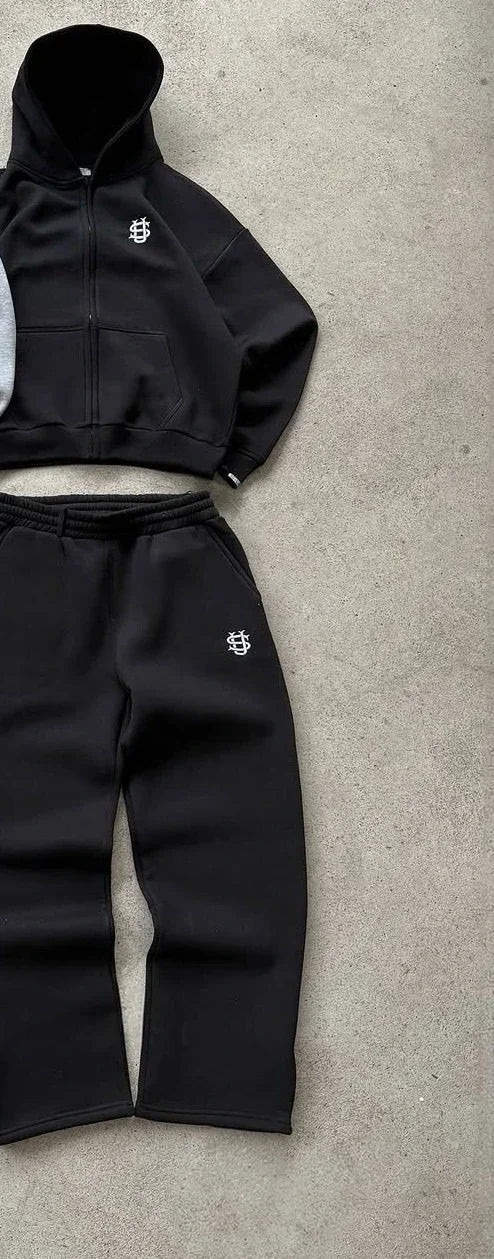 Denim Streetwear Trainingsanzug-Set