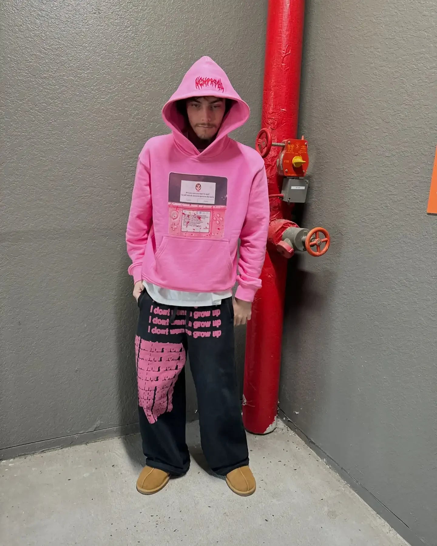 Harajuku Trendy Sportswear Pink 3DS Hoodies Damen Herren Streetwear Tape Mark Hot Sell Sweatshirts Zip Up Hoodie Y2k Tops