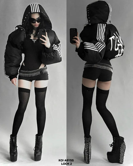 Kurtka Zimowa w Pasy Y2K