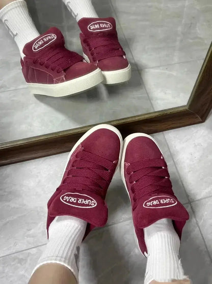 Women Casual Shoes Fashion Low Cut Lace-Up Leisure Sneakers Outdoor Comfortable Non-Slip Female Flats Trainers 35-40 - DRACO COUTURE