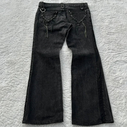 Czarne Flared Jeans Y2K