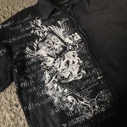 Y2K Shirt Loose Cotton - DRACO COUTURE