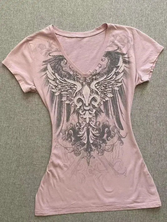 2025 Summer Y2k V-neck Tops - DRACO COUTURE