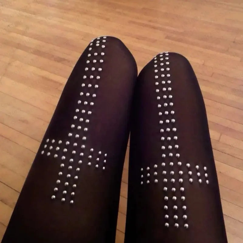 Retro 2000s women's tight pants cross hot brick tight pants elastic aesthetics hip-hop street casual cosplay emo girl Y2K style - DRACO COUTURE