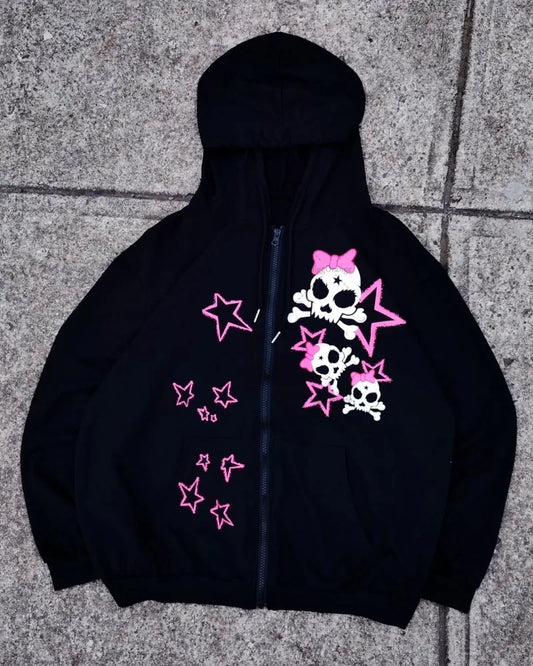 Skull Stars Zip Hoodie