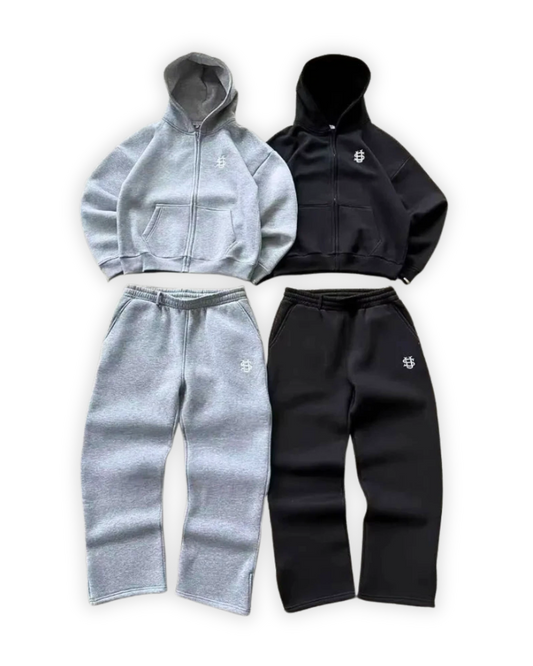 Draco Couture – Baggy Tracksuit Set (Grey & Black)