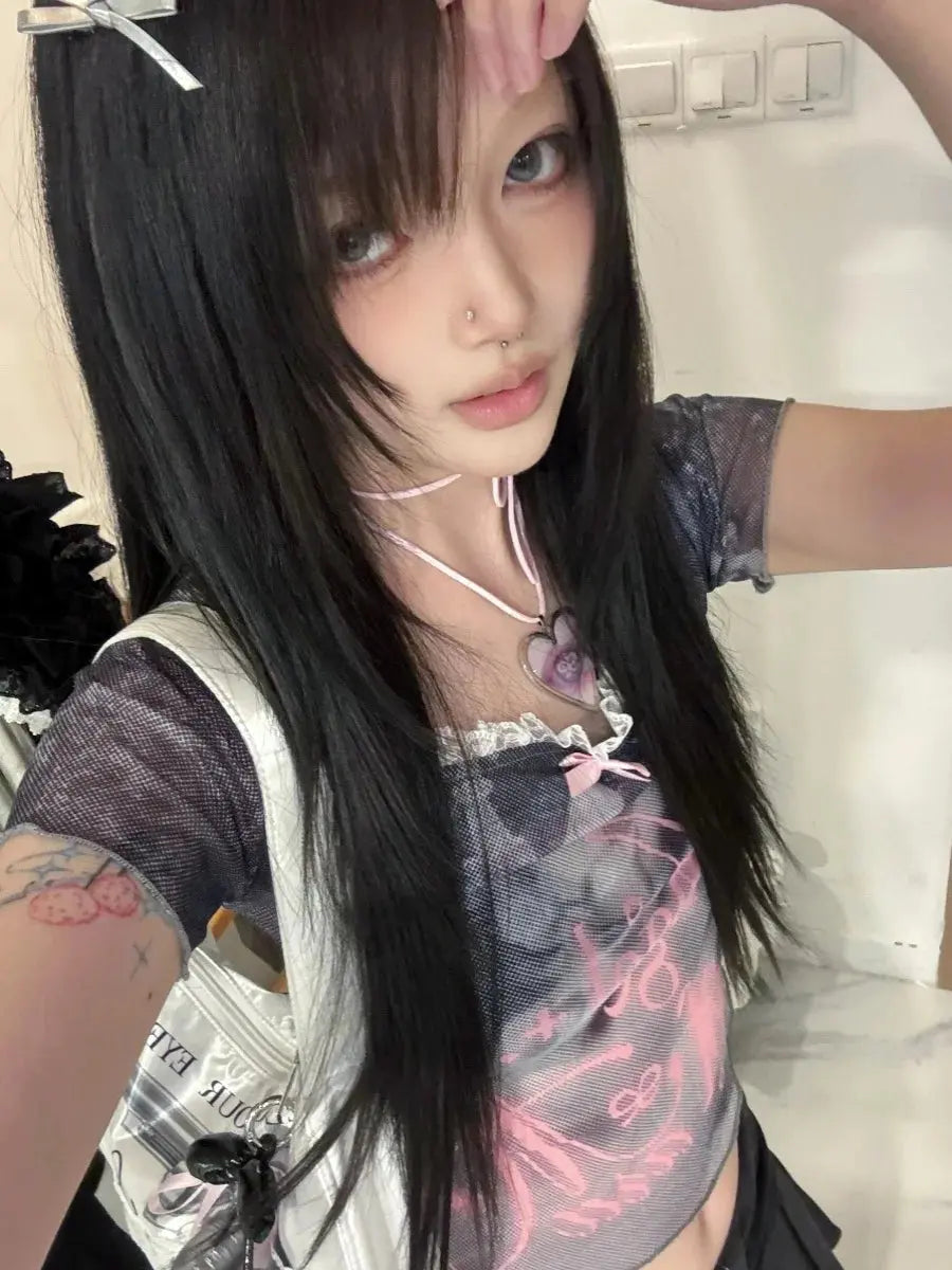 Y2k Vintage Grunge Crop Top - DRACO COUTURE