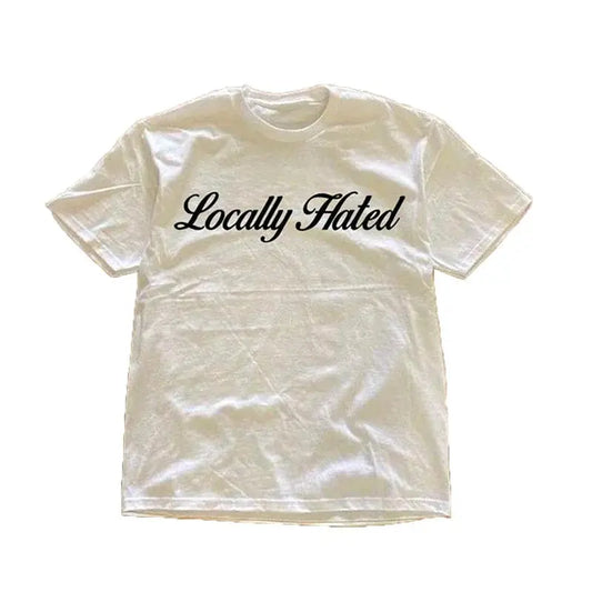 Y2K Cotton T-shirt Locally Hated - DRACO COUTURE
