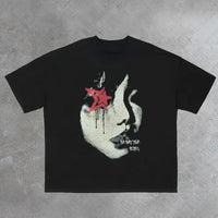 Star Girl T-shirt Black Vintage - DRACO COUTURE