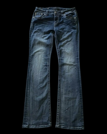 Y2K Embroidery Diamond Jeans Wings - DRACO COUTURE