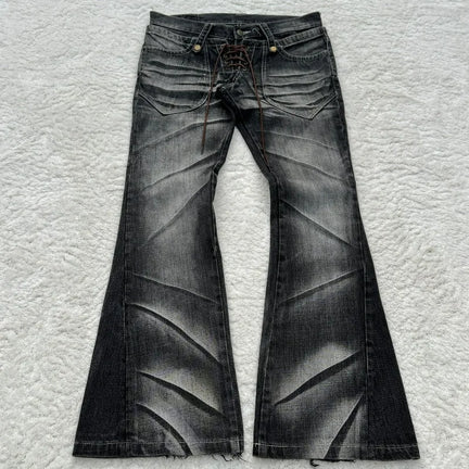 Y2K Flared Lace Up Jeans