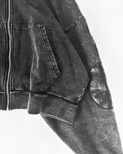 Washed Streetwear Hoodie Grey