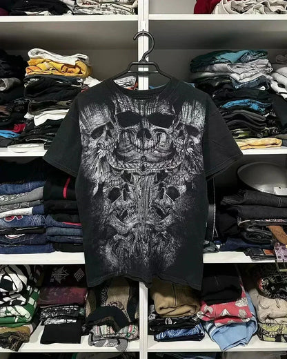 American Y2K New Hip Hop Joker Goth Print Cotton Short Sleeve T-shirt Women Street Casual Loose Punk T-shirt Unisex Summer Tees DRACO COUTURE