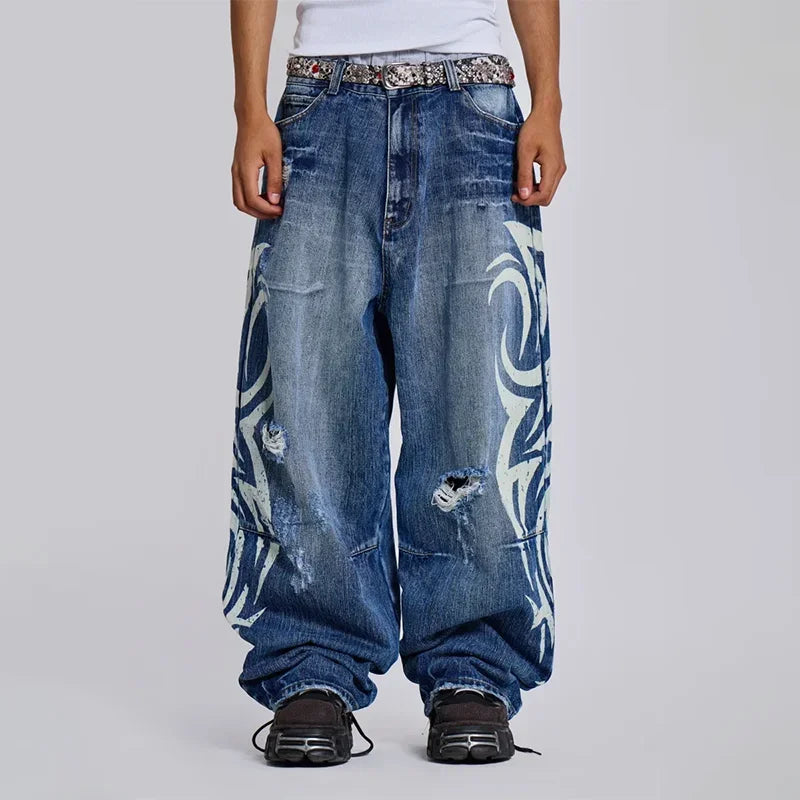 Y2K Baggy Distressed Jeans Men