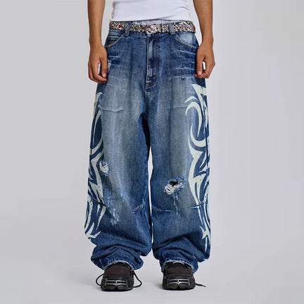 Y2K Baggy Distressed Jeans Men
