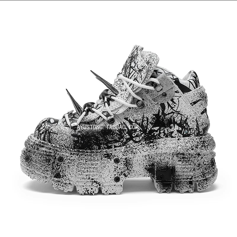 Retro heavy metal thick sole shoes