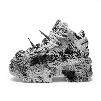 Retro heavy metal thick sole shoes