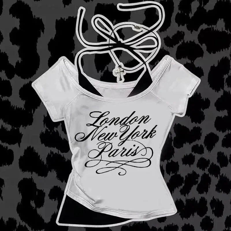 Y2k Crop Top Graphic - DRACO COUTURE