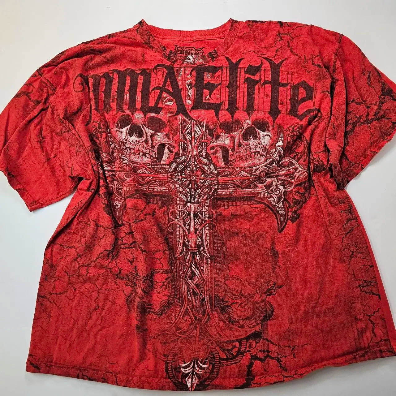 MMA Elite Y2K Gothic Skull Cross T-Shirts 