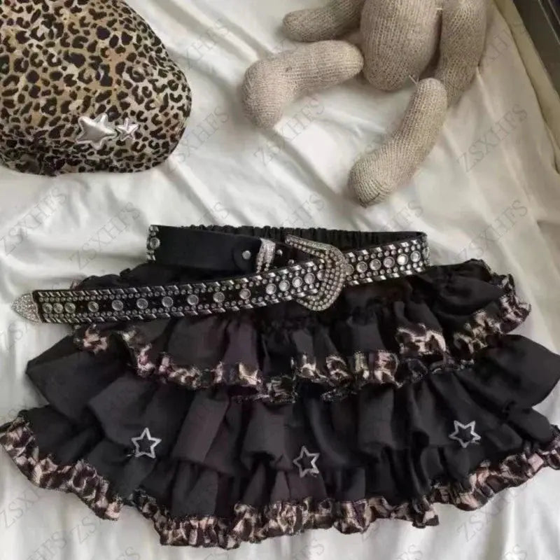 Subculture Gothic Skirt Sexy Leopard - DRACO COUTURE