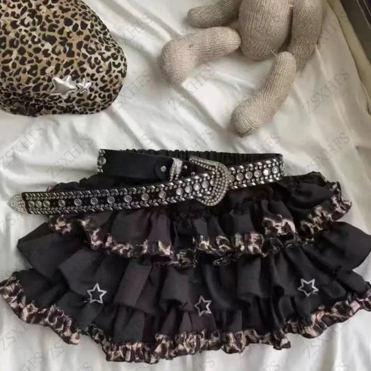Subculture Gothic Skirt Sexy Leopard - DRACO COUTURE