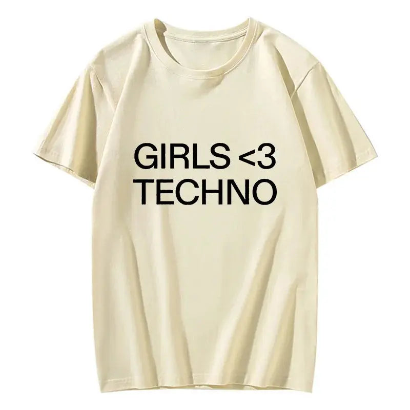 GIRLS <3 TECHNO T-shirt Y2K - DRACO COUTURE