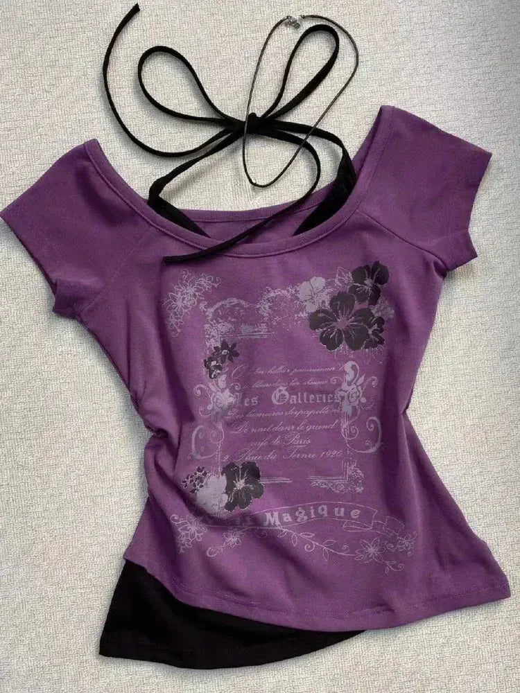 T-Shirt Women Y2K Streetwear Hot Girl Slim Fit - DRACO COUTURE