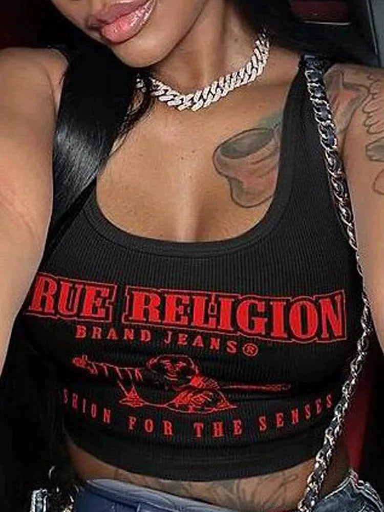 True Religion Sexy Top Schwarz/Weiß