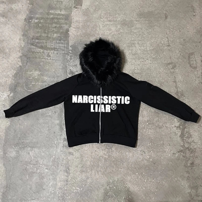 NARCISSISTIC LIAR Y2K Zip up Hoodie