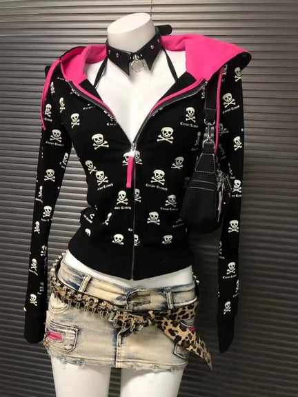 Y2k Spicy Girl Skeleton Sweatshirt - DRACO COUTURE
