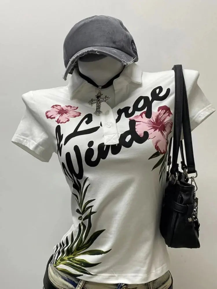 2024 Summer Sexy One Shoulder Design Y2k Vintage T-Shirts - DRACO COUTURE