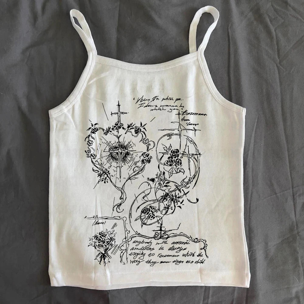 2K Fairy Grunge Grafik-T-Shirts für Damen, E-Girls, Goth Rippstrick-Langarm-Tops, Vintage Emo Kleidung, 2000er Retro Streetwear