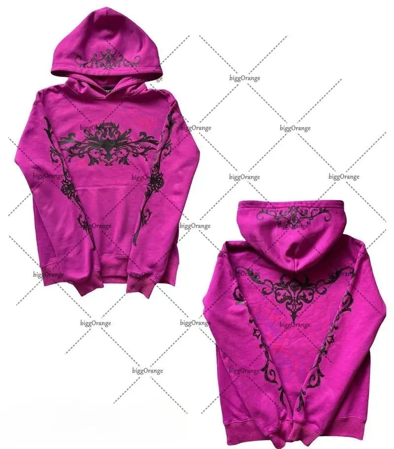 New Goth Harajuku Y2K Streetwear Vintage Clothing High Street Retro Letter Hoodie Men Hip Hop Casual Oversized Sweatshirt Women - DRACO COUTURE