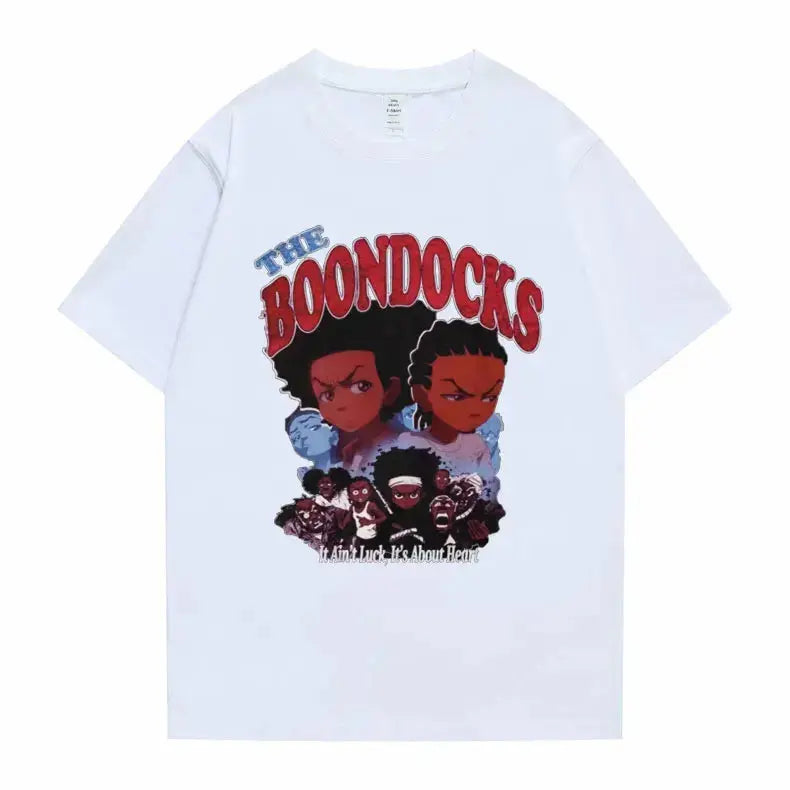 New The Boondocks Huey and Riley Print T-shirt Men Women Casual Fashion Tshirt Funny Man Cotton Tee Short Sleeve Hip Hop T Shirt - DRACO COUTURE