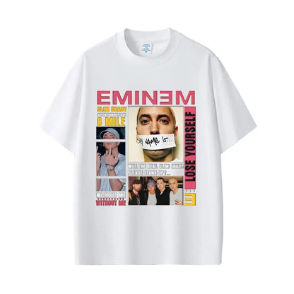 Rapper Eminem Slim Shady Pop Music T-shirt Men's Clothing Vintage Streetwear Men Women Hip Hop Fashion Short Sleeve Tops T Shirt - DRACO COUTURE