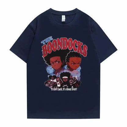 New The Boondocks Huey and Riley Print T-shirt Men Women Casual Fashion Tshirt Funny Man Cotton Tee Short Sleeve Hip Hop T Shirt - DRACO COUTURE