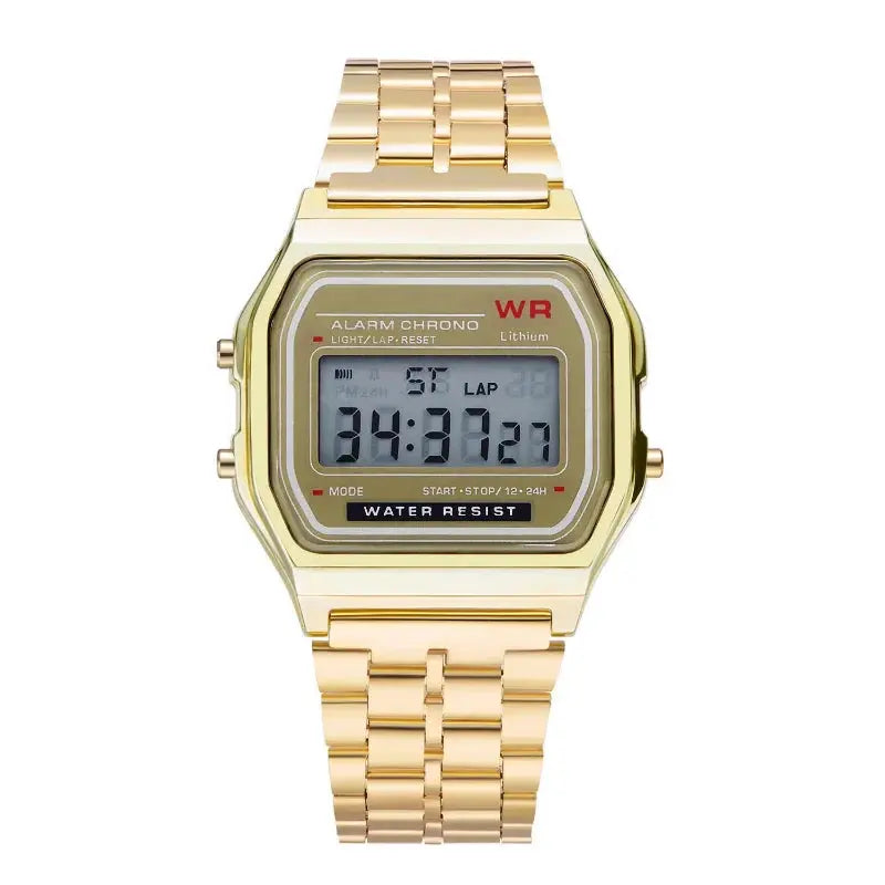 F91W Non-Waterproof Steel Band Watch For Women, Men, Business Clock, Multi-Functional LED Digital Sports Watch, Electronic Clock - DRACO COUTURE
