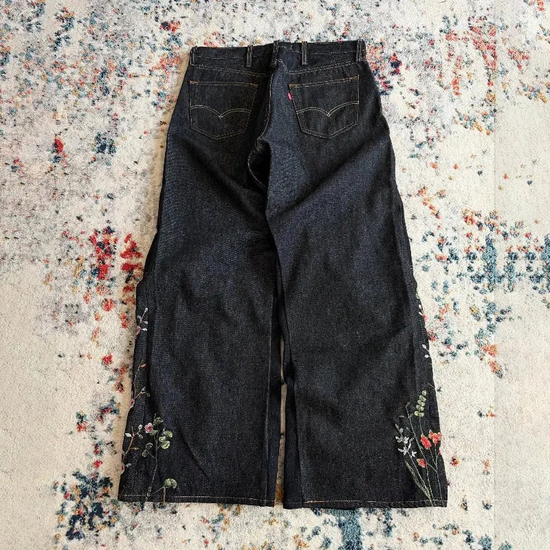 Y2K Blossom Baggy Jeans - DRACO COUTURE