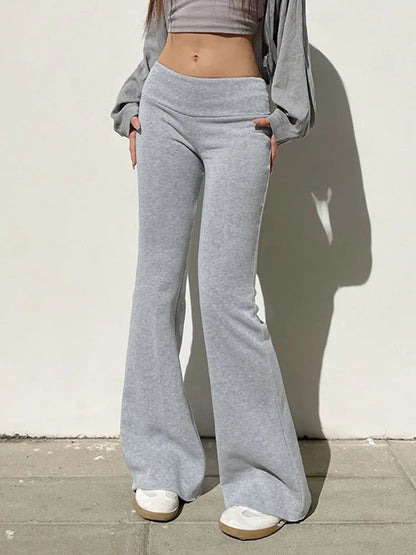 Y2K Schlanke Schlaghose mit niedriger Taille