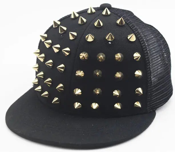 Men and Women's Rivet Flat Hat, Punk Rock, Hip Hop Stud Baseball Caps, Male, Female, Youth, Teenagers, Boys, Girls - DRACO COUTURE