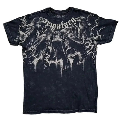 American Y2K New Hip Hop Joker Goth Print Cotton Short Sleeve T-shirt Women Street Casual Loose Punk T-shirt Unisex Summer Tees DRACO COUTURE