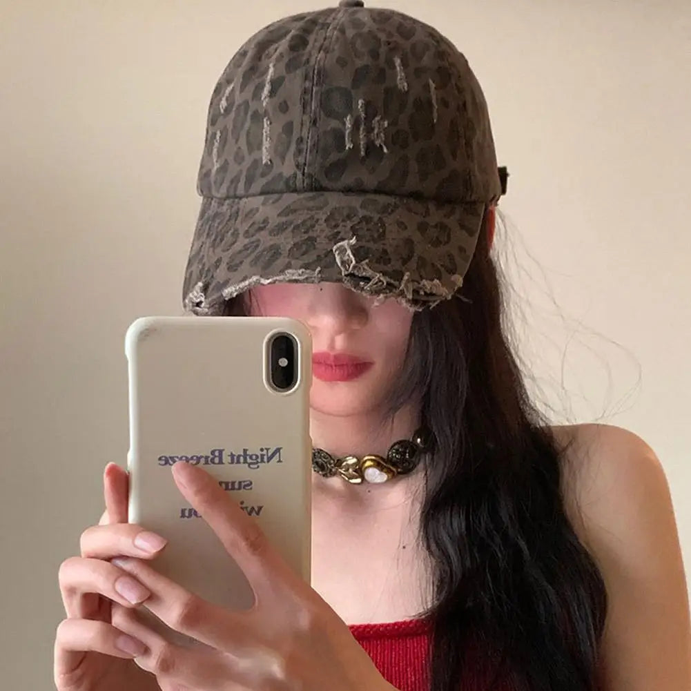 Unisex-Baseballkappen mit Leopardenmuster – Frühling/Herbst – Outdoor-Accessoires – Verstellbare Freizeithüte – Sonnenschutz – Accessoires für Outdoor-Sportarten