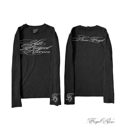 Y2K Aesthetic Long-sleeved Hoodie Printed Sweatshirt Retro Black Gothic Clothes Street Clothing Casual Fashion Trends Otift Tops - DRACO COUTURE