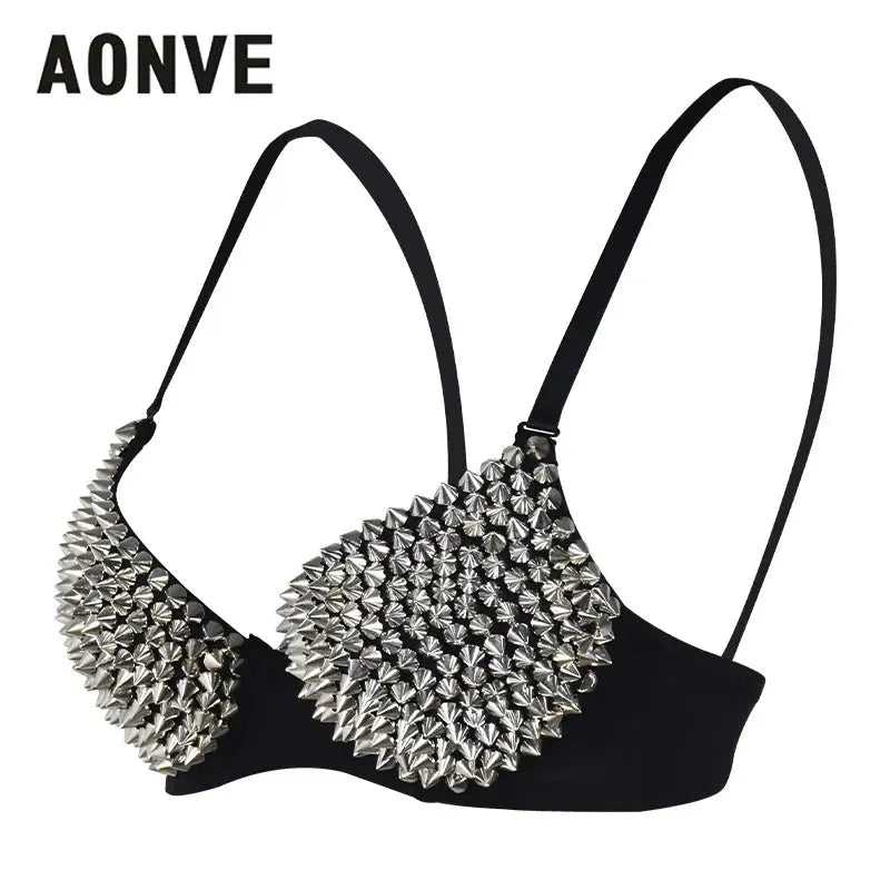 AONVE Newest Sexy Lingerie Sexy Women's Rhinestone Cover Bra Top Gold/Silver Plunge Wire Free Bralete Fashion Sequined Cover top - DRACO COUTURE