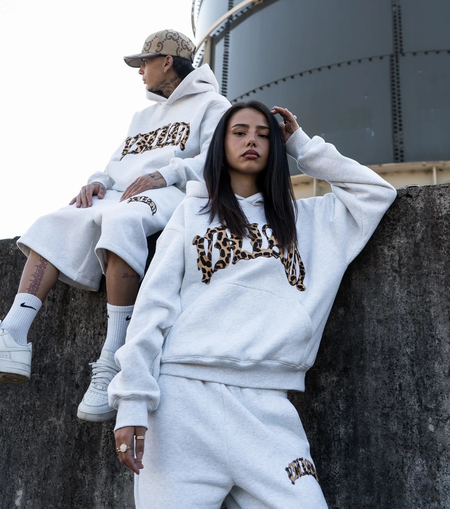 3-teiliges Sportbekleidungsset Y2K für Damen und Herren im Retro-Stil mit Leopardenmuster und Patchwork-Design, amerikanische Streetwear, Unisex, lässig-kastenförmig, Paar-Bekleidung