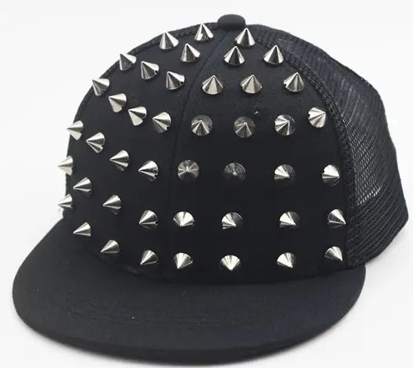 Men and Women's Rivet Flat Hat, Punk Rock, Hip Hop Stud Baseball Caps, Male, Female, Youth, Teenagers, Boys, Girls - DRACO COUTURE