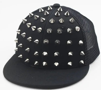 Men and Women's Rivet Flat Hat, Punk Rock, Hip Hop Stud Baseball Caps, Male, Female, Youth, Teenagers, Boys, Girls - DRACO COUTURE