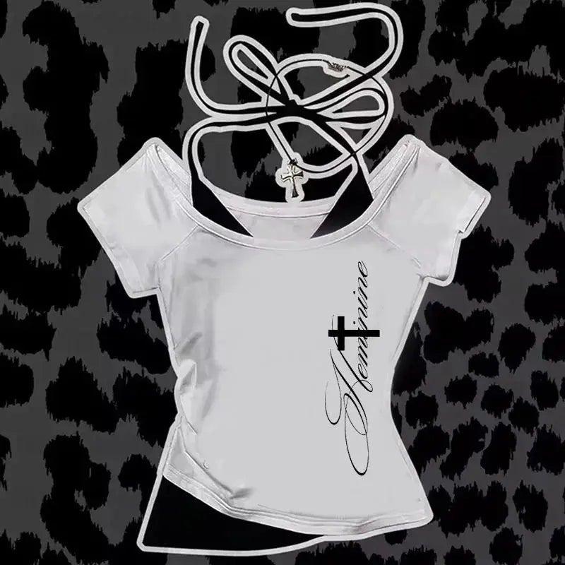 Y2k Crop Top Graphic - DRACO COUTURE