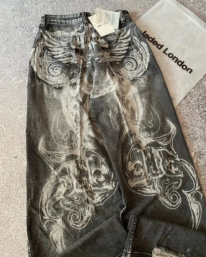 Loose washed jeans Y2k - DRACO COUTURE
