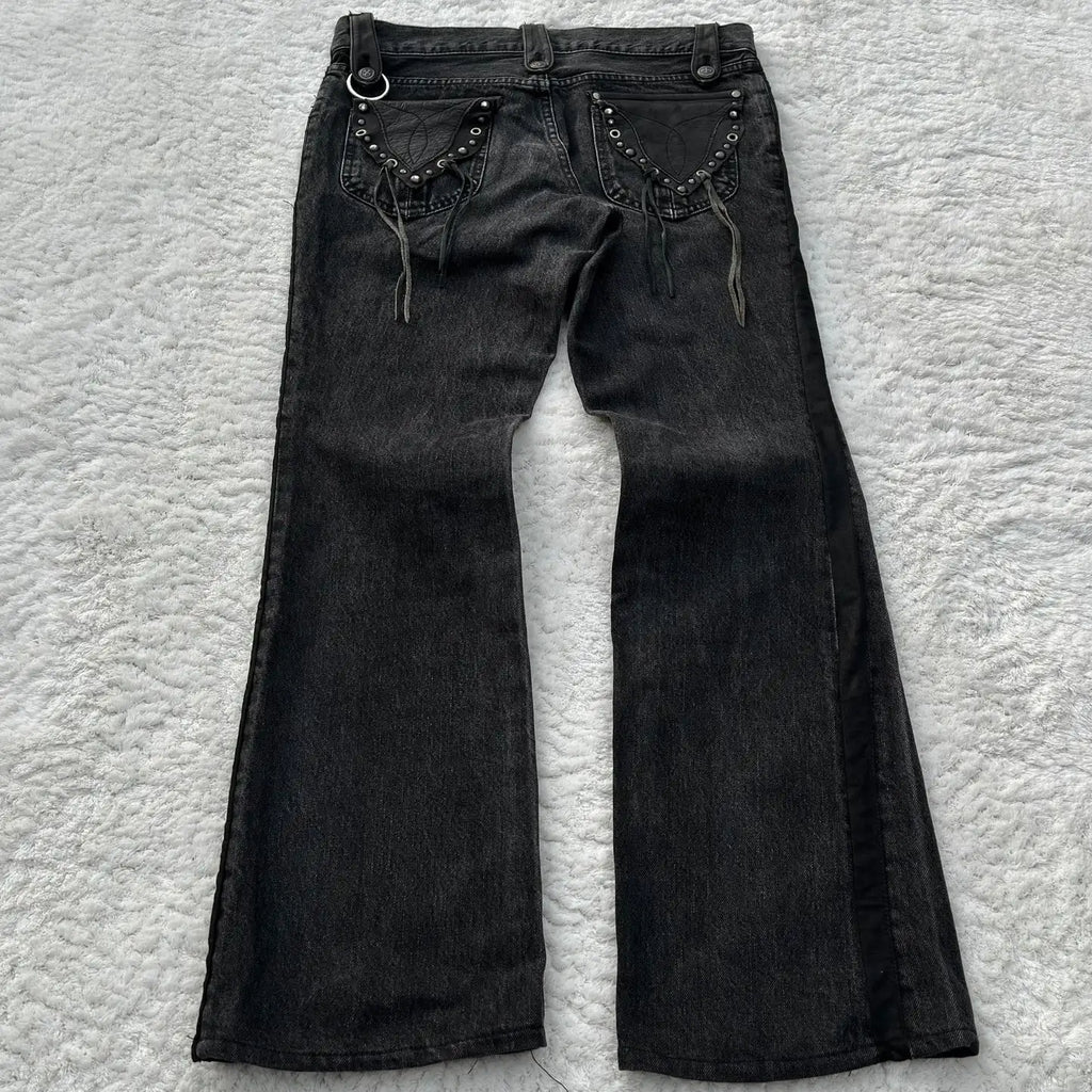 Czarne Flared Jeans Y2K